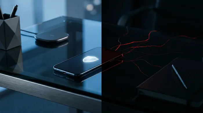 Κοντινό πλάνο στο πρόσωπο ενός ατόμου που σαρώνεται από ένα ψηφιακό σύστημα αναγνώρισης προσώπου σε ένα smartphone.